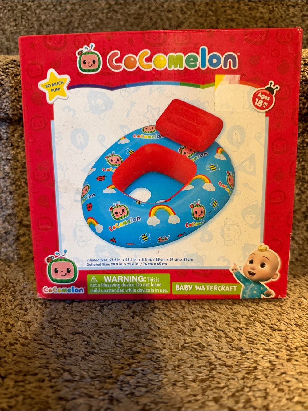 CoComelon Blue & Red Baby Watercraft Inflatable Seat